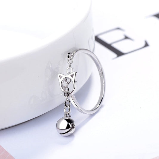 Cat Ear Chain Bell Ring – Side Angle Detail