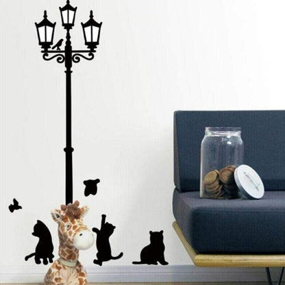 Cat Lamp Post Wall Decal – Creative Home Decoration