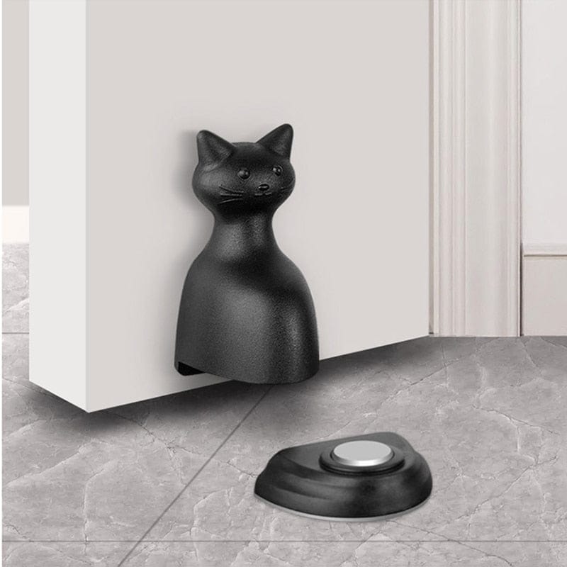 Cute cat door stopper for home decor New Door Suction Creative Cat Strong Magnetic Door Resistance Ground Suction Free Punching Door Fixed Door Stop