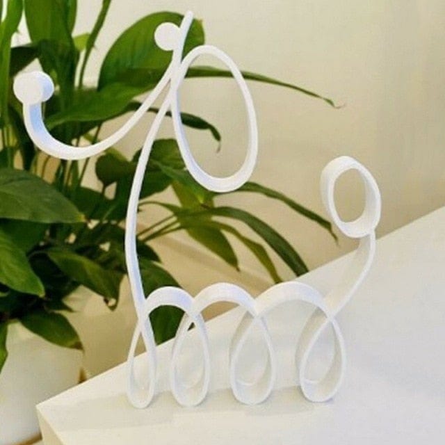Cat Metal Sculpture on Shelf – Stylish Interior Accent