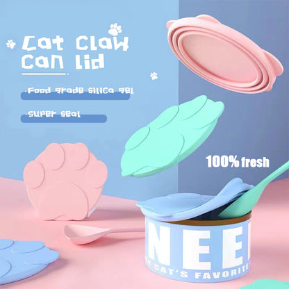 Cat Paw Can Lid Set – Easy Snap-On Sealing Design
