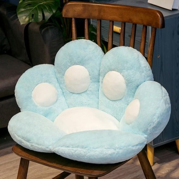 Cat Paw Chair Back Cushion in Blue