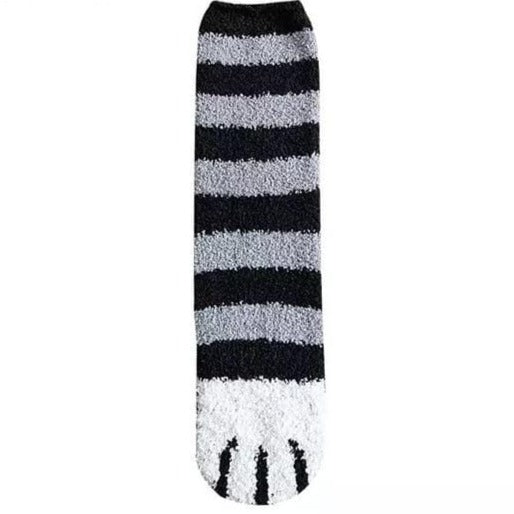 Cute Fuzzy Paw Cat Socks  cat paw print socks