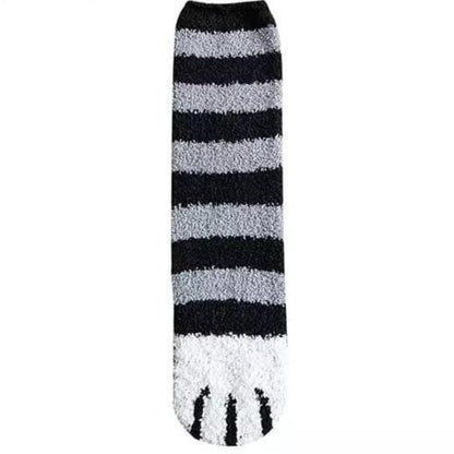 Cute Fuzzy Paw Cat Socks  cat paw print socks