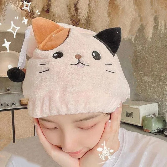 Cat grooming towel for quick drying Cute Cat Kitten Kid Hair Turban Quick Dry Bath Hair Drying Towel Head Wrap Hat Cap Bathing Tool Cat Ears Pattern Hooded Towels