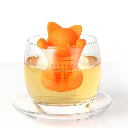 Cute cat-shaped tea infuser strainer Purrfect Silicone Kitten Tea Infusers