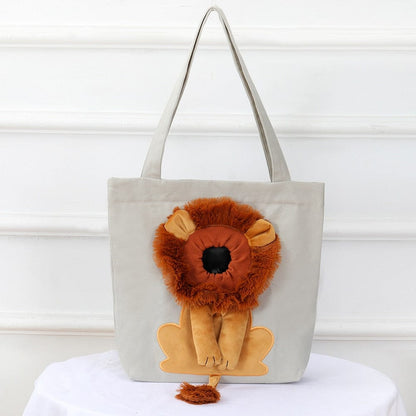Cute lion cat carrier bag carry for cat