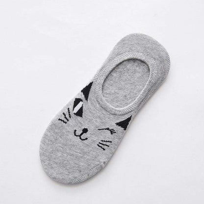 Comfy Warm Cat Socks In Grey Color 