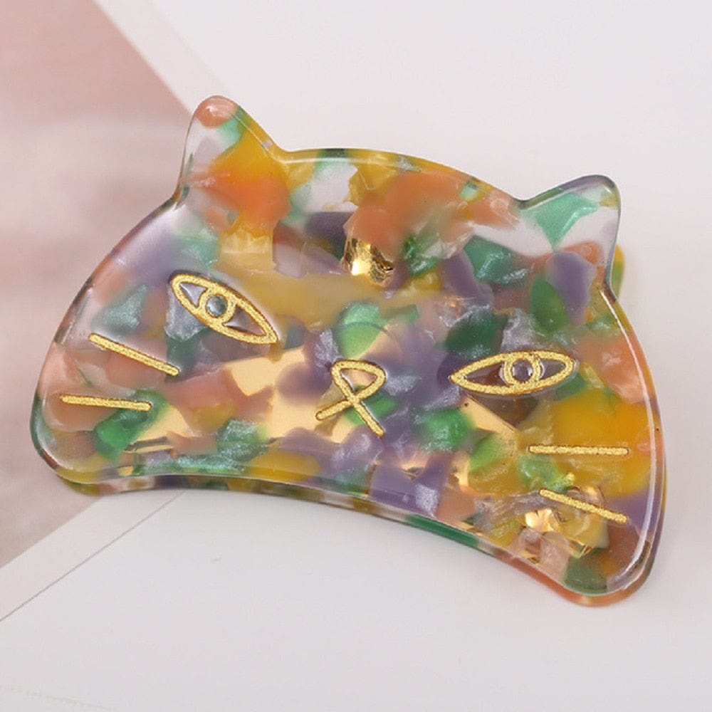 Confetti Pattern Cat Claw Hair Clip Colorful Acrylic