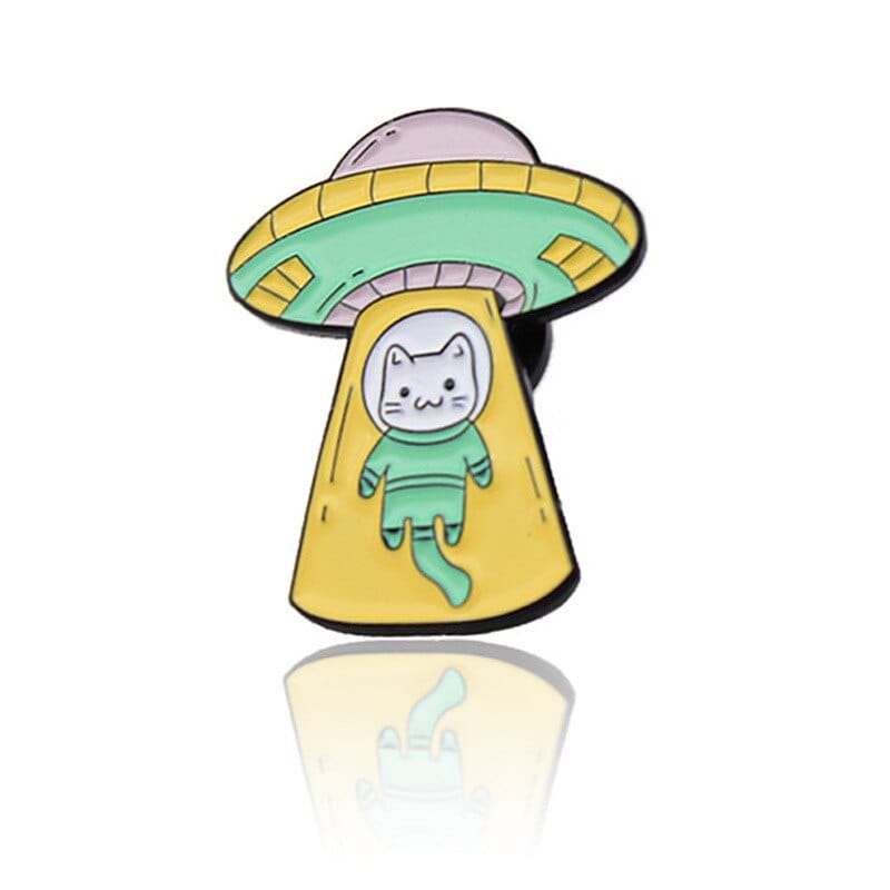 Cute Alien Cat Brooch – Cartoon Space Kitty Pin