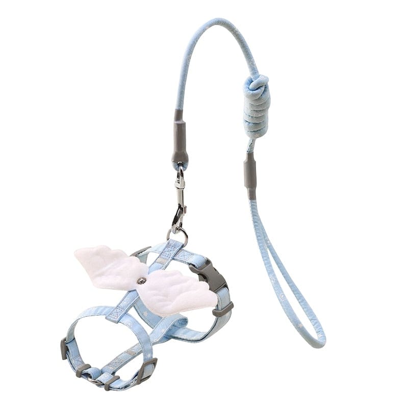 Angel wing cat harness with sweet design