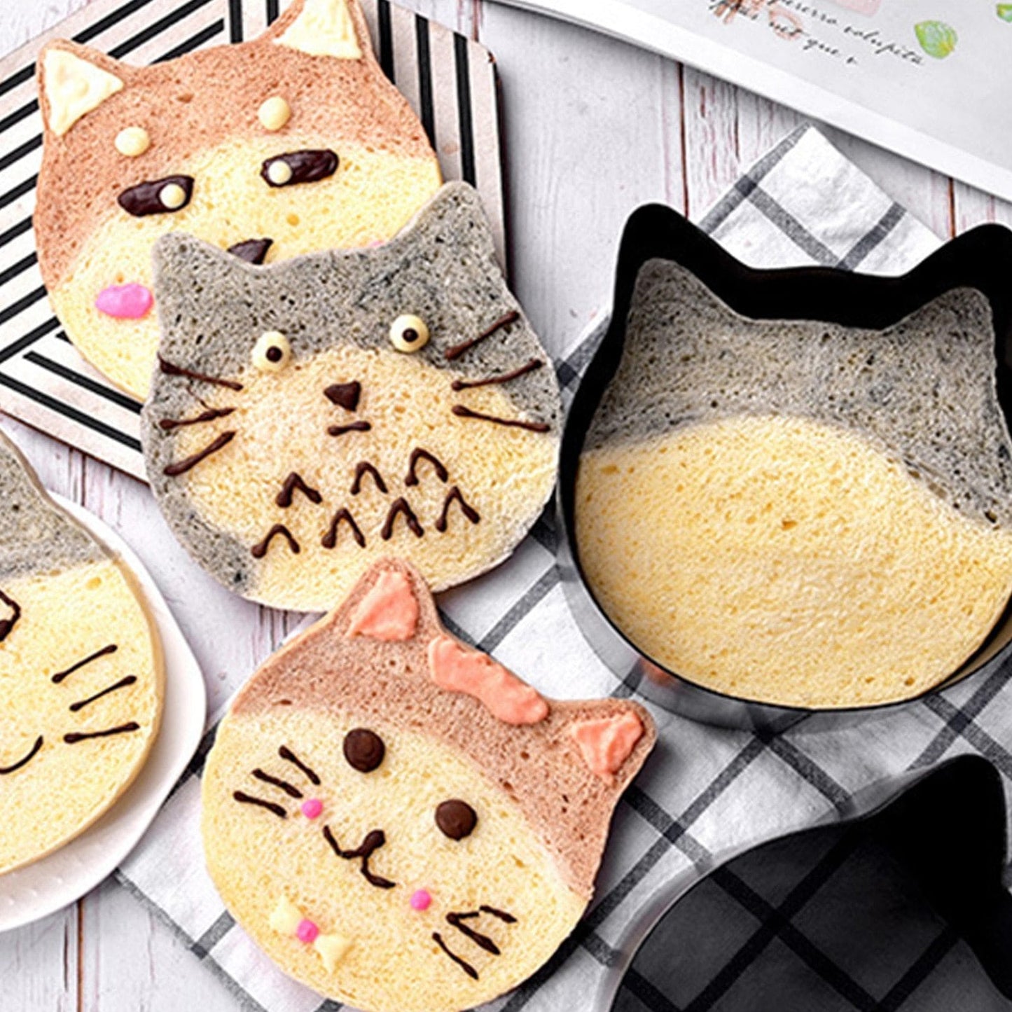 Cute Cat Mold Toast Box Cat Shaped Toast Box Non Stick Bread Cat Head Cat Shaped Toast Box Cute Bread Cat Type Toast Aluminized Iron Plate Cake Mould