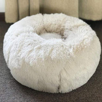 Round Plush Pet Cat Bed House Soft Cats Bed 