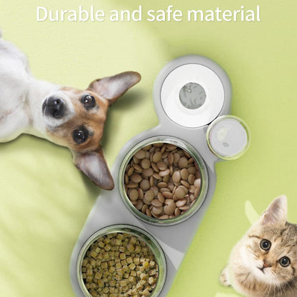 Easy to assemble 3-in-1 pet feeder with storage box

