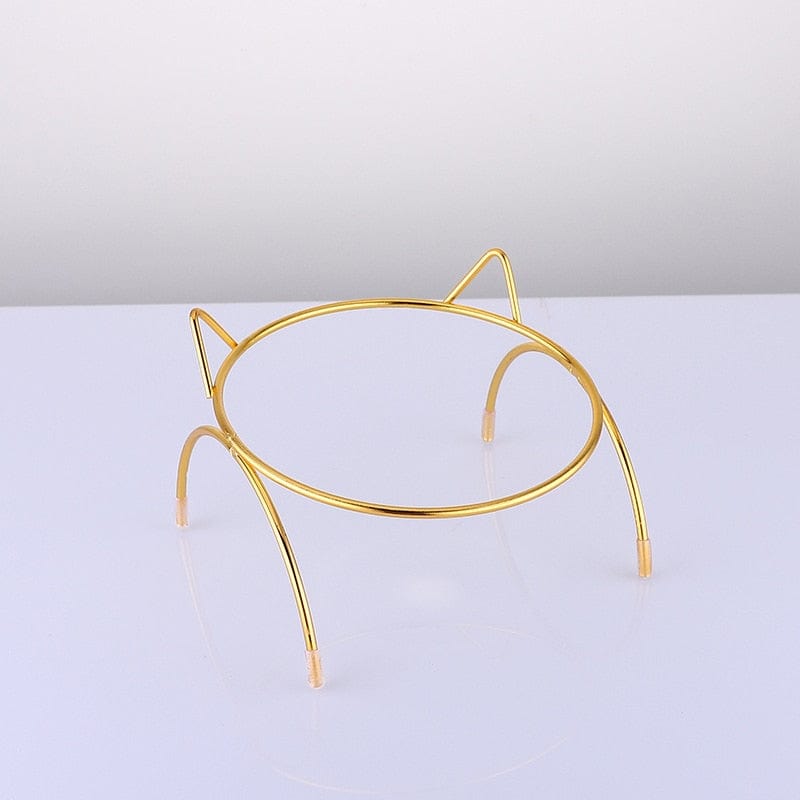 Non-skid transparent cat dish with designer touch cats food and water bowls