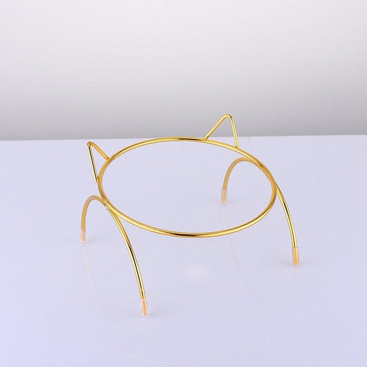 Non-skid transparent cat dish with designer touch cats food and water bowls