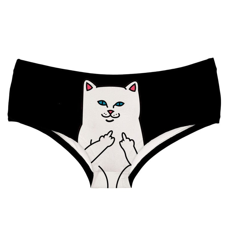 Humorous cat print briefs DeanFire Super Soft Women 3D Panties Underwear CAT Meow Kitty Funny Print Kawaii Push Up Briefs Lingerie Thong for Female
