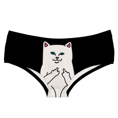 Humorous cat print briefs DeanFire Super Soft Women 3D Panties Underwear CAT Meow Kitty Funny Print Kawaii Push Up Briefs Lingerie Thong for Female