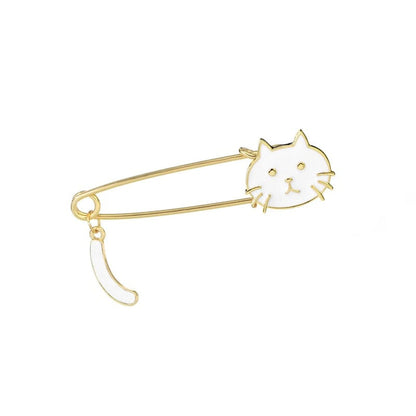 Gold Cat Outline Brooch – Minimal Line Art Kitty Pin