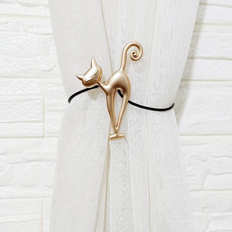 Gold Magnetic Cat Curtain Tieback Buckle