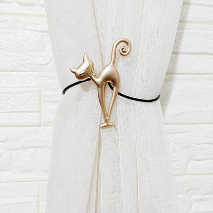 Gold Magnetic Cat Curtain Tieback Buckle