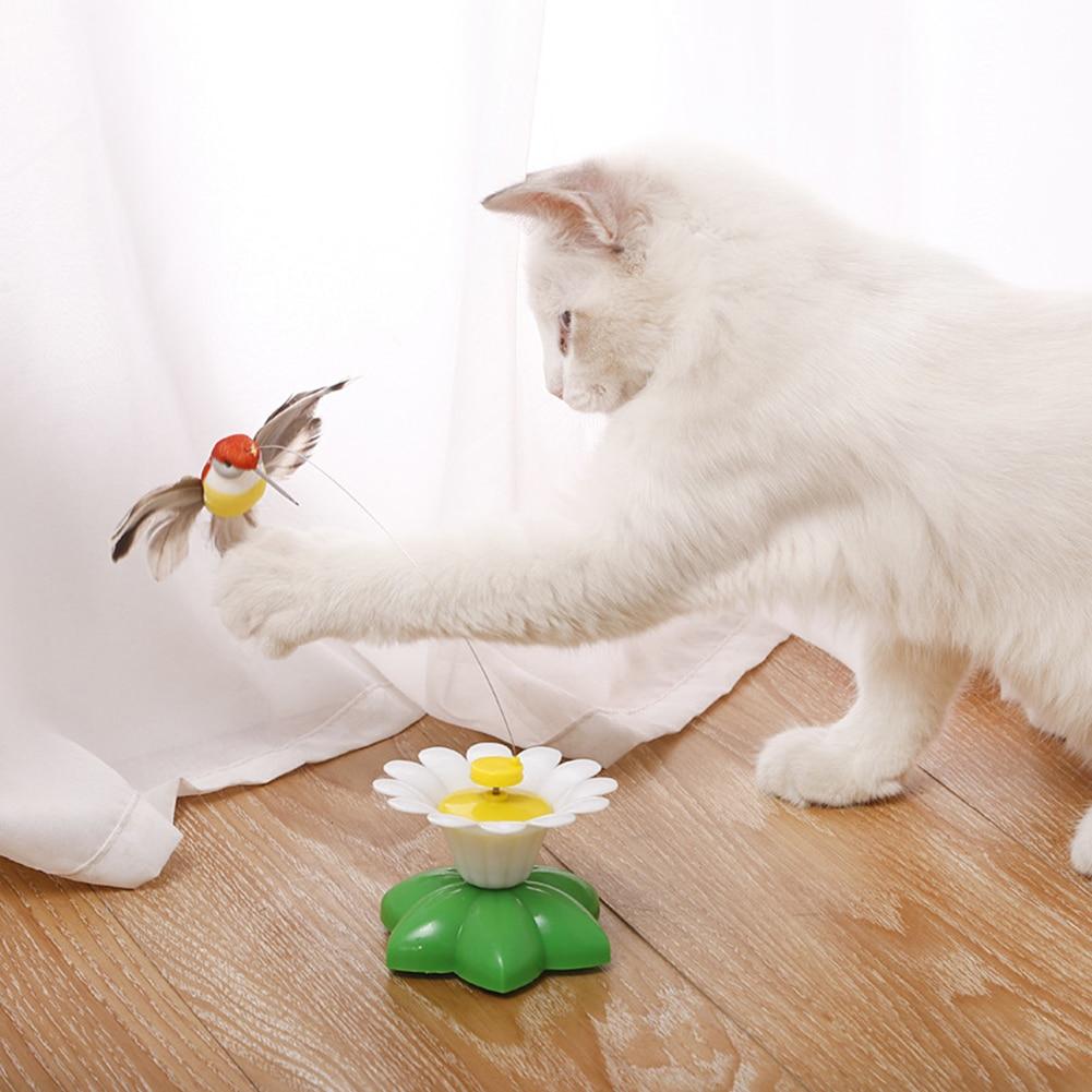 Electric Rotating 360 Pet Cat Toys For Cats Toy Colorful Butterfly Bird Seat Scratch Funny Pet Toys For Cat Kitten intelligence