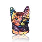 Whimsical multicolor cat backpack pin with flowers