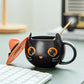 Spooky black cat mug for Halloween