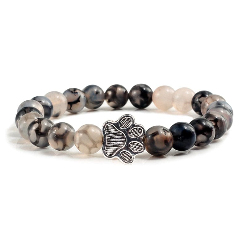 Stone bead paw bracelet