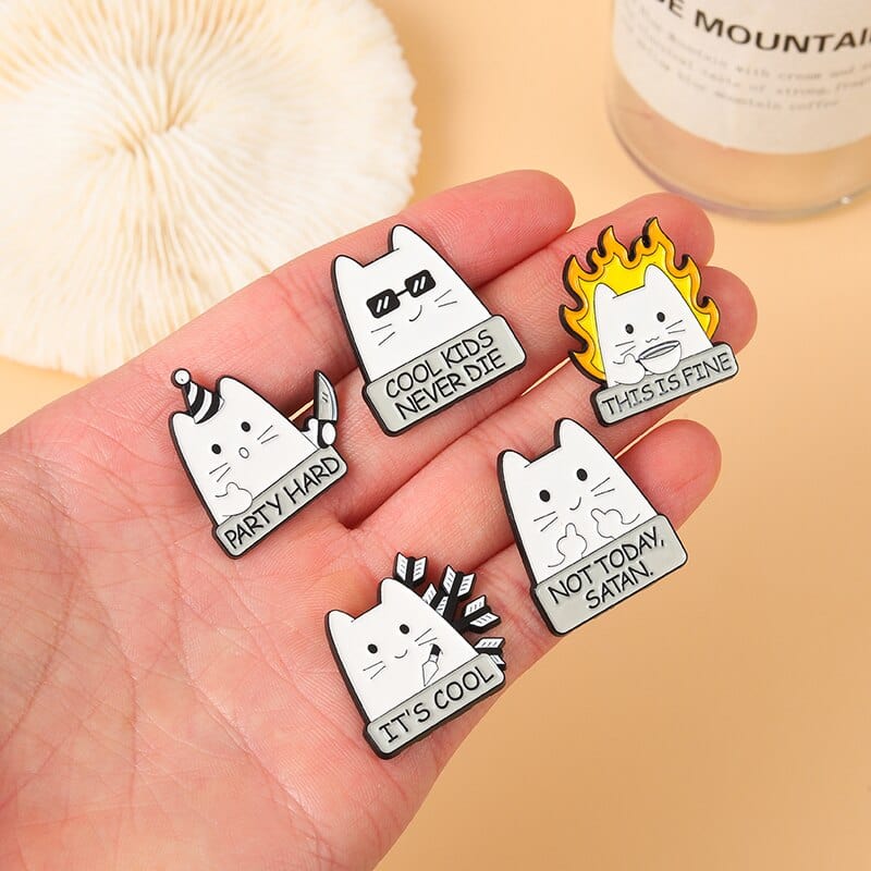 Cat-themed collectible brooches