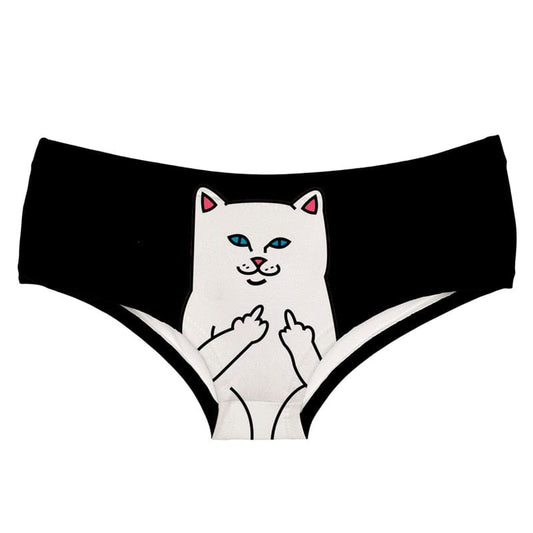 Humorous cat print briefs