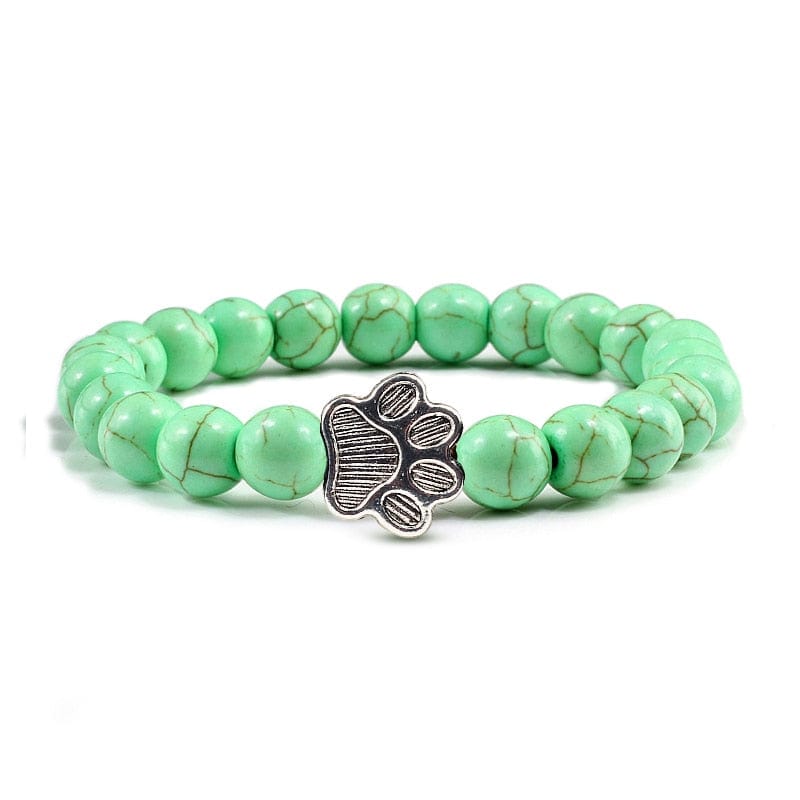 Paw charm stone bracelet gift