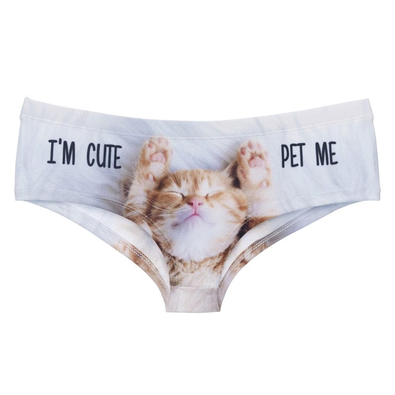 Funny cat printed briefs