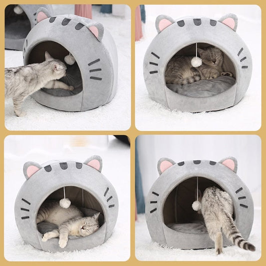 Cute pet bed for cats warm cat house