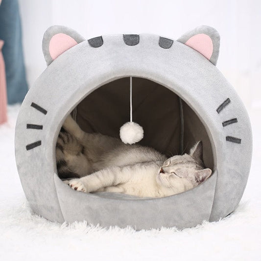 Cozy cat cave cushion Cute Cat Bed Warm Pet House Kitten Cave Cushion Comfort Cat House Dog Basket Tent Puppy Nest Small Dog Mat Supplies Bed For Cats