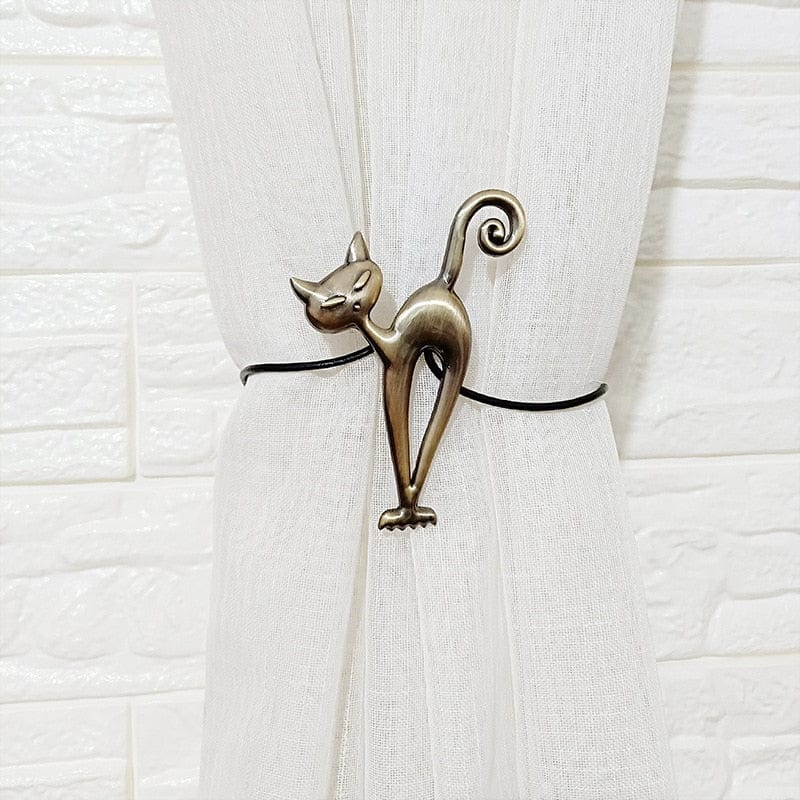 Charming cat-shaped magnetic curtain buckle