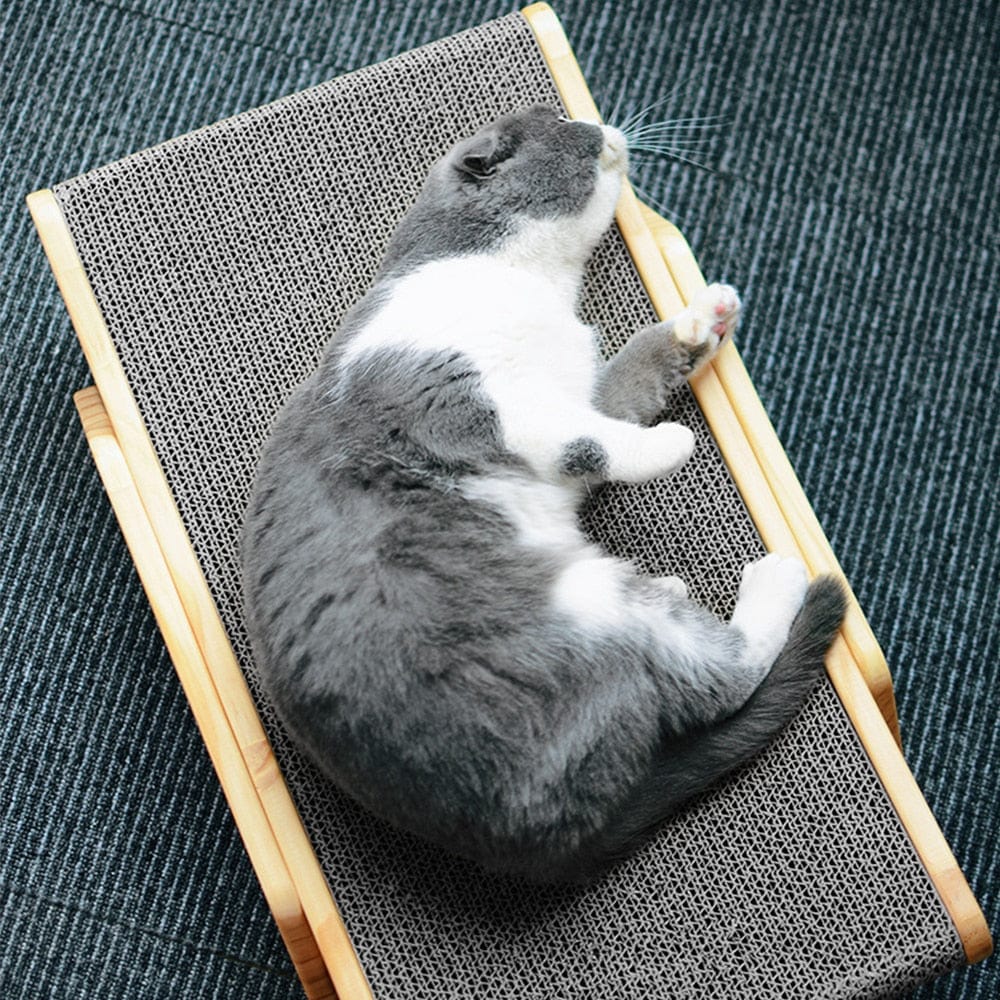 Wood pet furniture with scratching pad