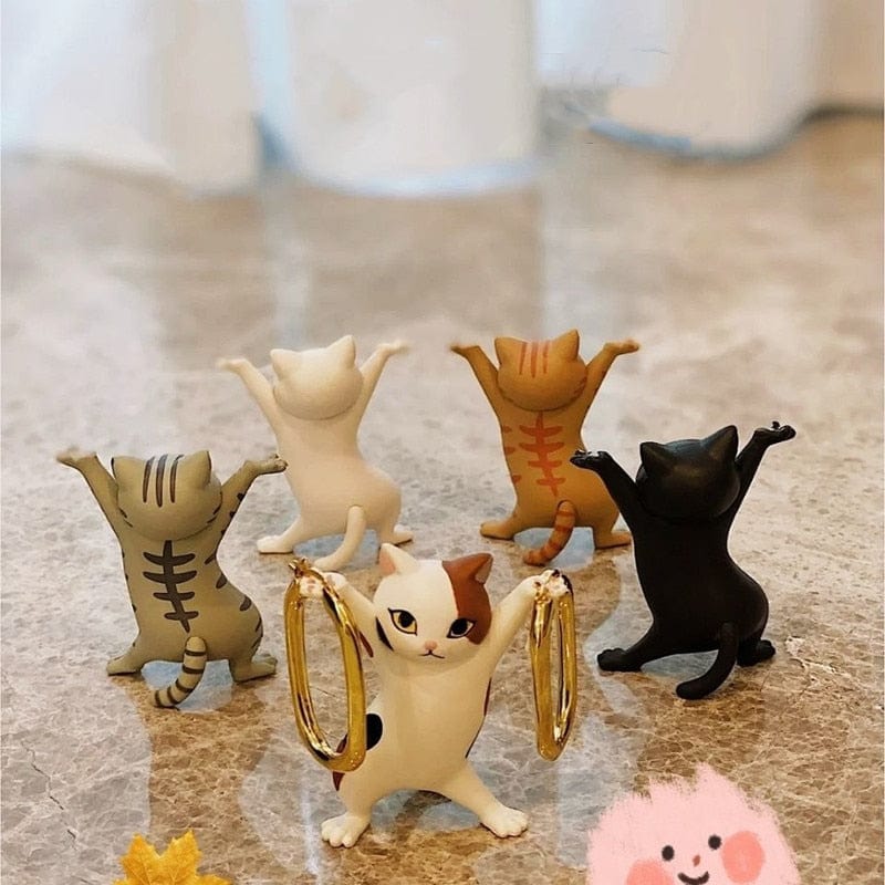 Cute cat dancer decoration figurines