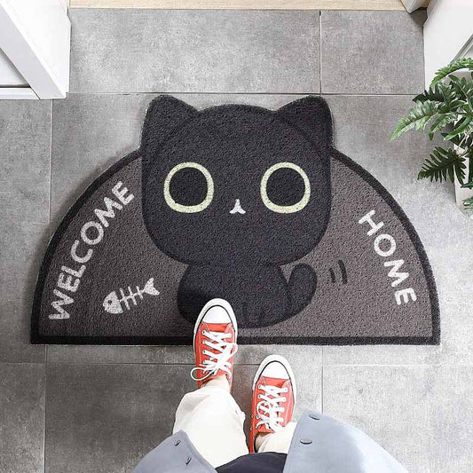 Best welcome home cat mat Cartoon Sand Scraping Dust Door Entrance Mat Hallway Kitchen Bath Non-slip Rug Dust Removal Carpet Wire Loop Footpad Doormat