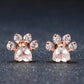 Cat Paw Rose Gold Jewelry Set for Women Ring Earring Necklace Bracelet Stud