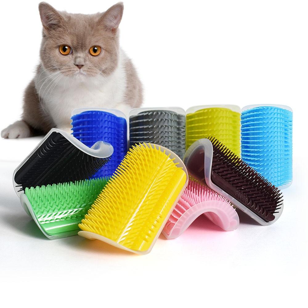 Cat Self Groomer with Catnip Pouch,Cats Corner Massage Comb Grooming Brush Tool for Kitten Puppy