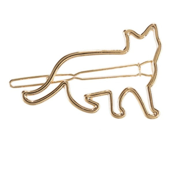 Gorgeous Kitty Hair Clips Gold