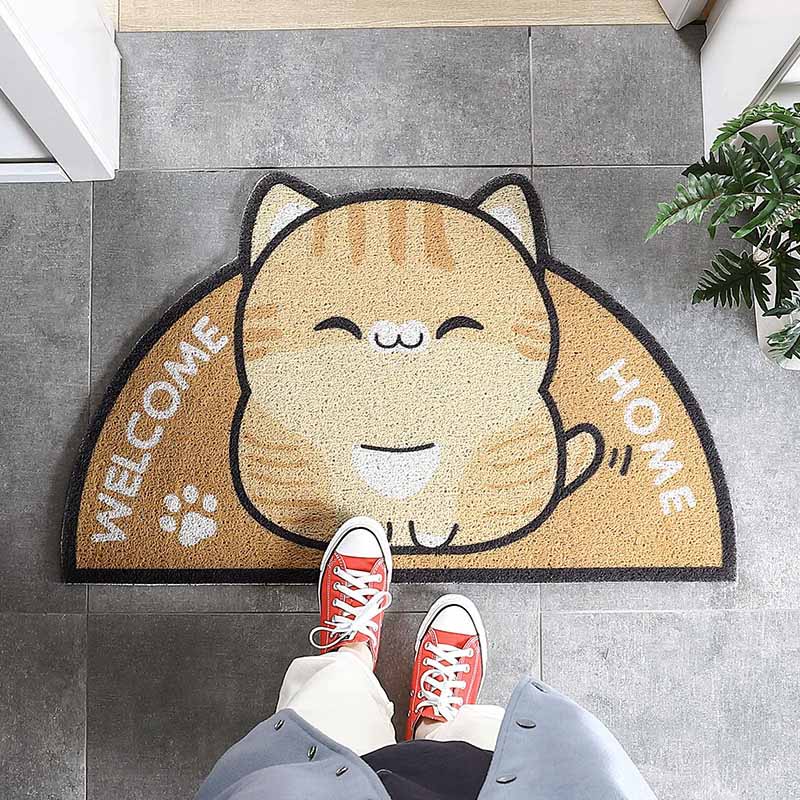 Cat mat with cozy "welcome home" message