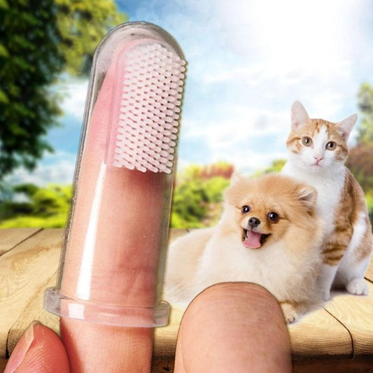 Finger toothbrush for cats Hot Selling Soft Pet Finger Toothbrush Teddy Dog Brush Bad Breath Tartar Teeth Care Dog Cat Cleaning Supplies Soft Tooth Brush