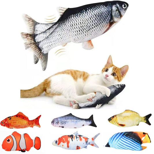 Interactive electric fish petting toy for cats Pet Cat Toy Simulation Electric Fish Built-in Rechargeable Battery Cat Entertainment Interactive Molar Cat Electric Fish Toy