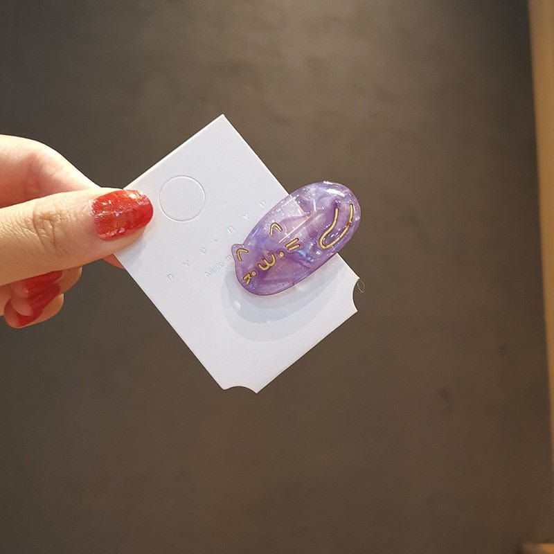 Lavender Oval Cat Hair Clip Soft Pastel Design