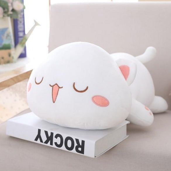 Lazy Plush Cat Toy Doll In White 