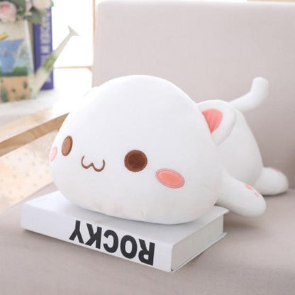 Lazy Plush Cat Toy Doll In White 
