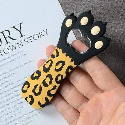 Leopard Cat Paw Fridge Bottle Opener – Black & Yellow