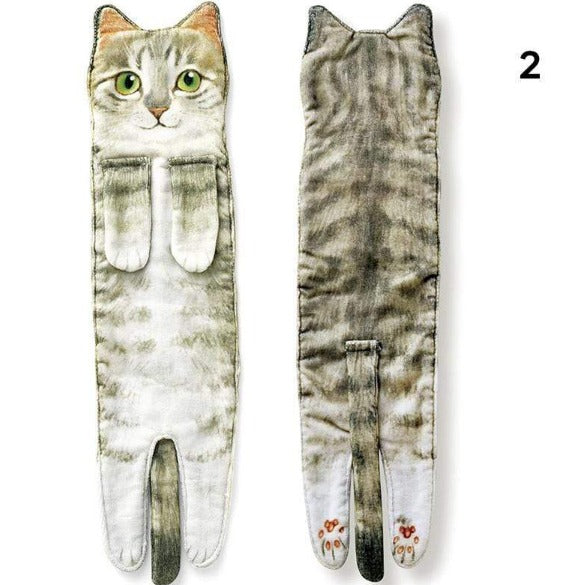 Light Grey Cat Drying Towel – Cat Body Design